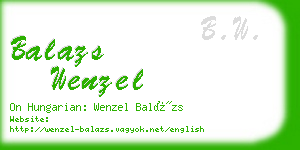 balazs wenzel business card